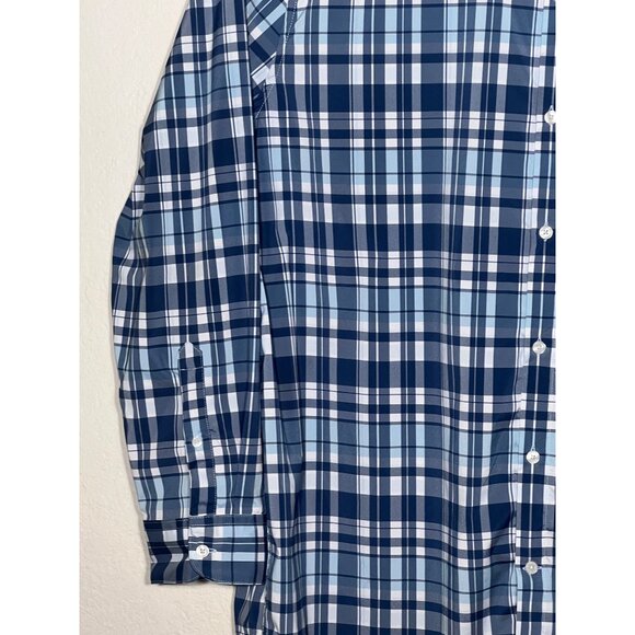 St. Johns Bay Classic Fit XXL Blue Plaid Long Sleeve Button-Up Shirt Quality - Picture 7 of 13